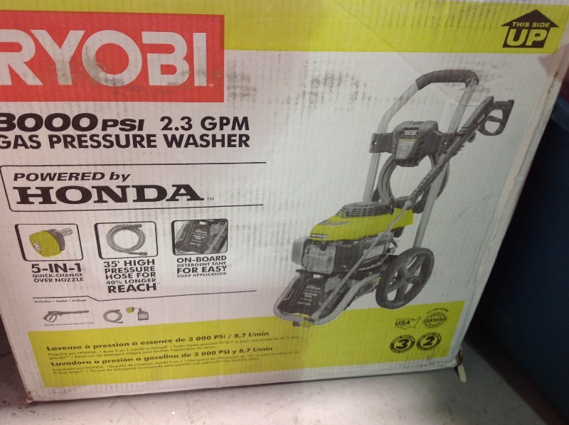 lot 122 image: RYOBI  3000 PSI 2.3-GPM Honda Gas Pressure Washer in good conditions