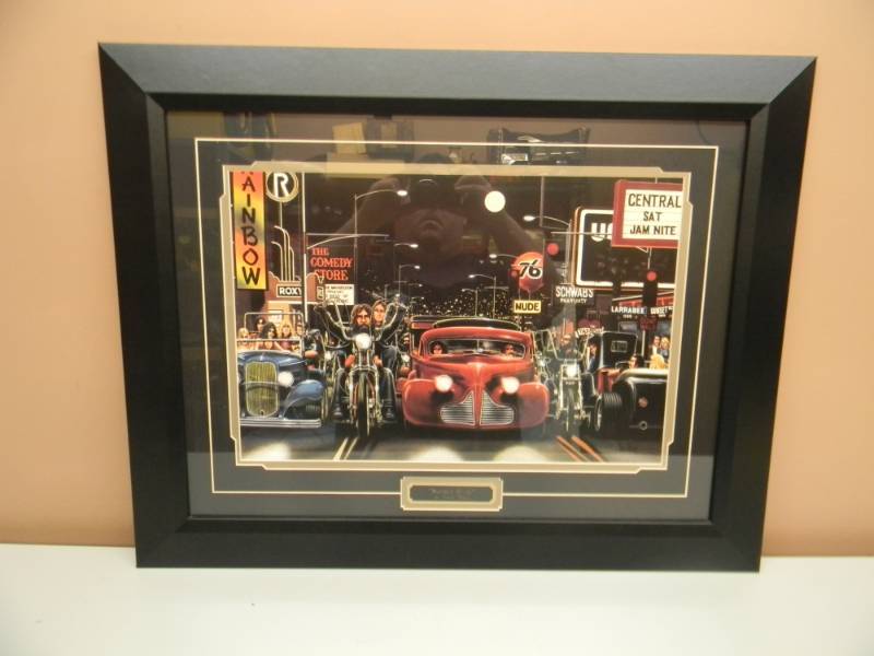 lot 2 image: SUNSET BLVD BY DAVID MANN - PROFESSIONALLY MATED & FRAMED - VERY NICE CONDITION - GREAT PIECE - APPROX 29 BY 23 - SEE PICTURES