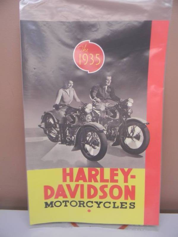 lot 21 image: VINTAGE THE 1935 HARLEY-DAVIDSON MOTORCYCLES ADVERTISING PRINT - NOS - APPROX 13 BY 19 - SEE PICTURES