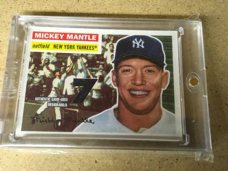 Autographed Mickey Mantle Game Used Memorabilia Card