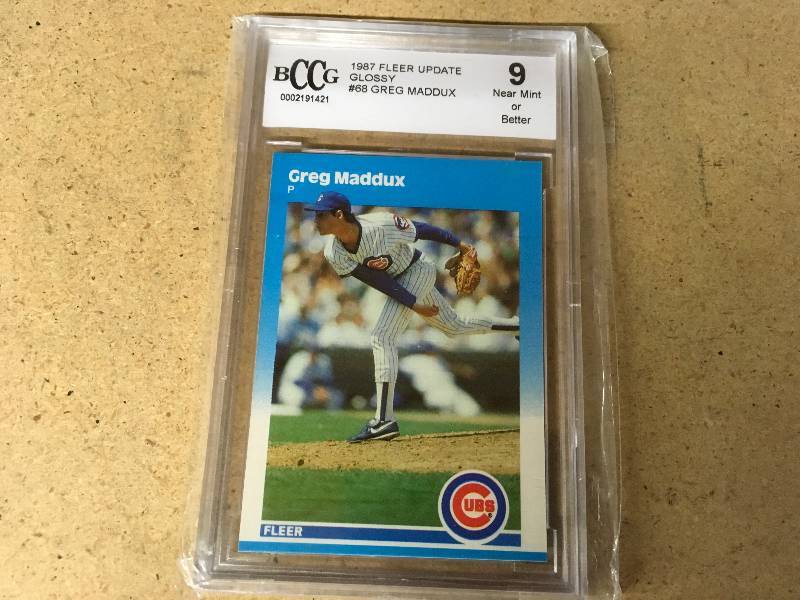 1987 Fleer Update Glossy #68 Greg Maddux Card 9 Mint