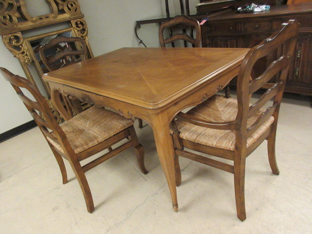 lot 111 image: DINING TABLE WITH CHAIRS