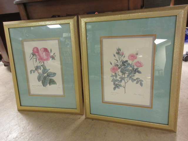 lot 130 image: FRAMED FLORAL PRINTS OF ROSES