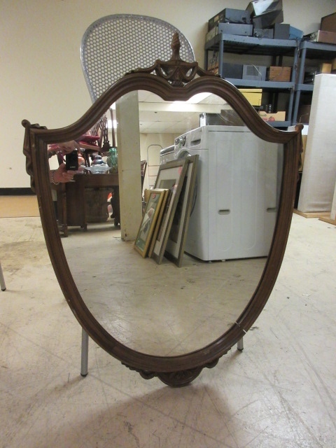 lot 132 image: SHIELD SHAPED MIRROR