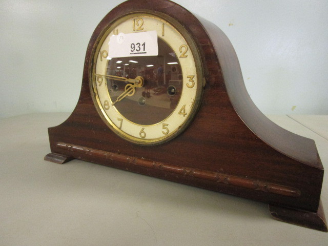 lot 208 image: WELBY WESTMINSTER TAMBOUR CLOCK