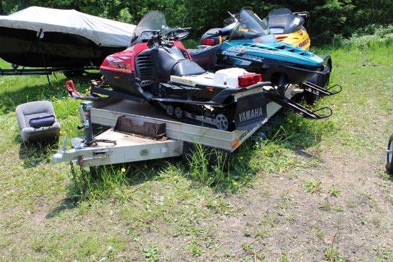 lot 139 image: Featherlite 17ft. Aluminum Snowmobile Trailer