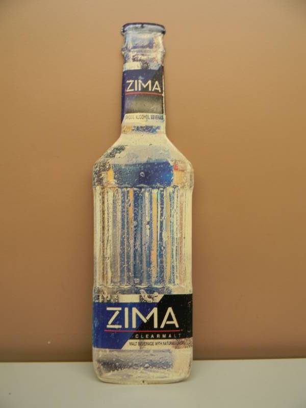 lot 13 image: ZIMA BOTTLE TIN SIGN - APPROX 30 TALL - SEE PICTURES