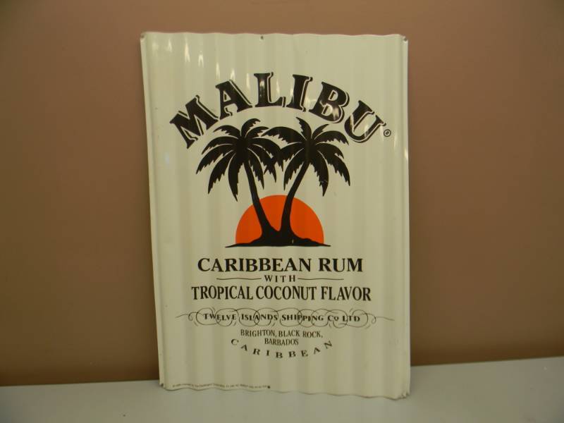 lot 14 image: MALIBU RUM TIN SIGN - SEE PICTURES