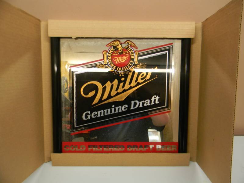 lot 24 image: NOS MILLER GENUINE DRAFT MIRROR - APPROX 18 - SEE PICTURES