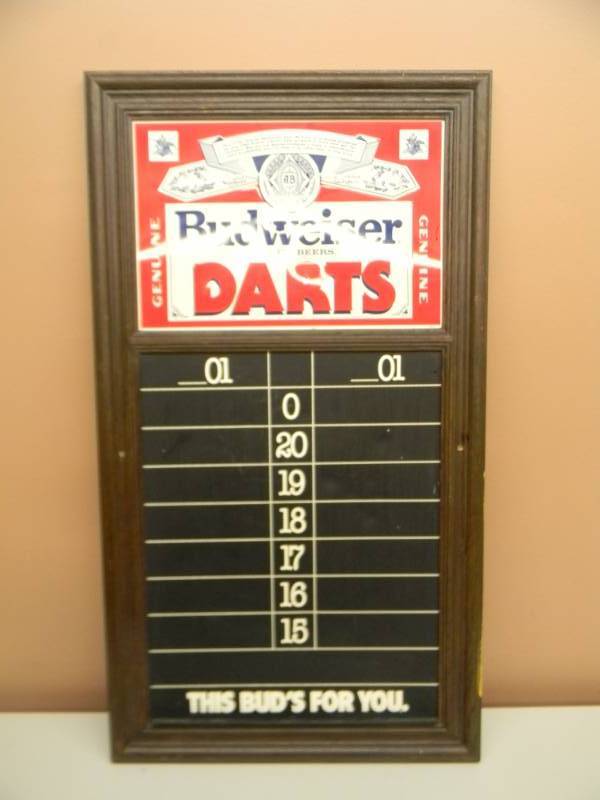 lot 29 image: BUDWEISER BEER DART SCOREBOARD FOR CRICKET - SEE PICTURES