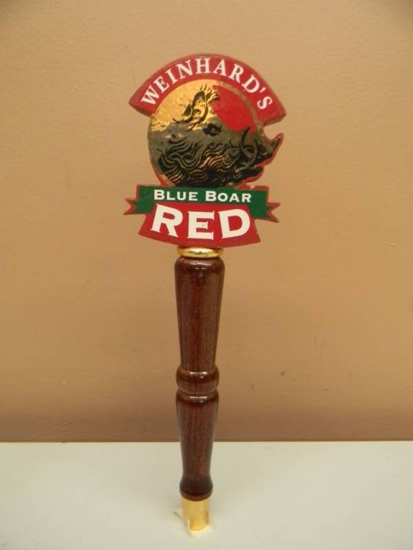 lot 59 image: WEINHARDS RED BLUE BOAR TAP HANDLE - SEE PICTURES