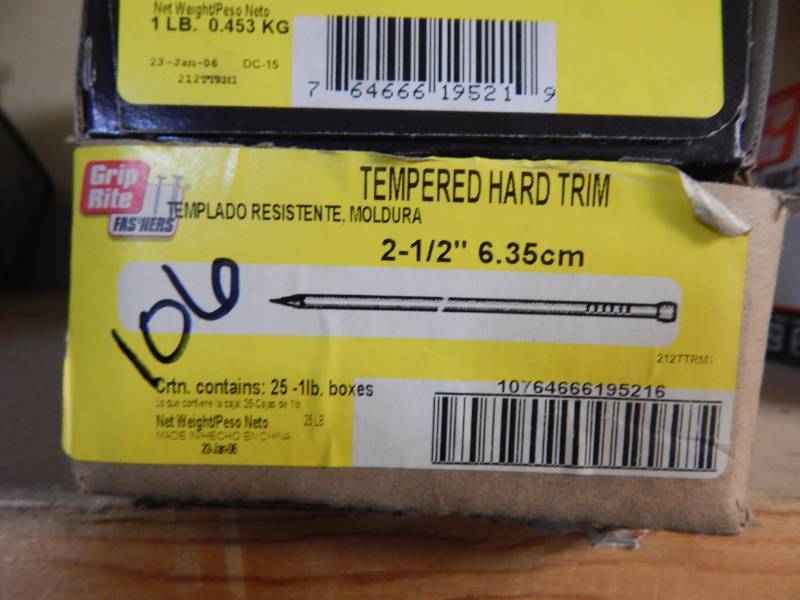 lot 106 image: 2-12 Hardened Trim Nails