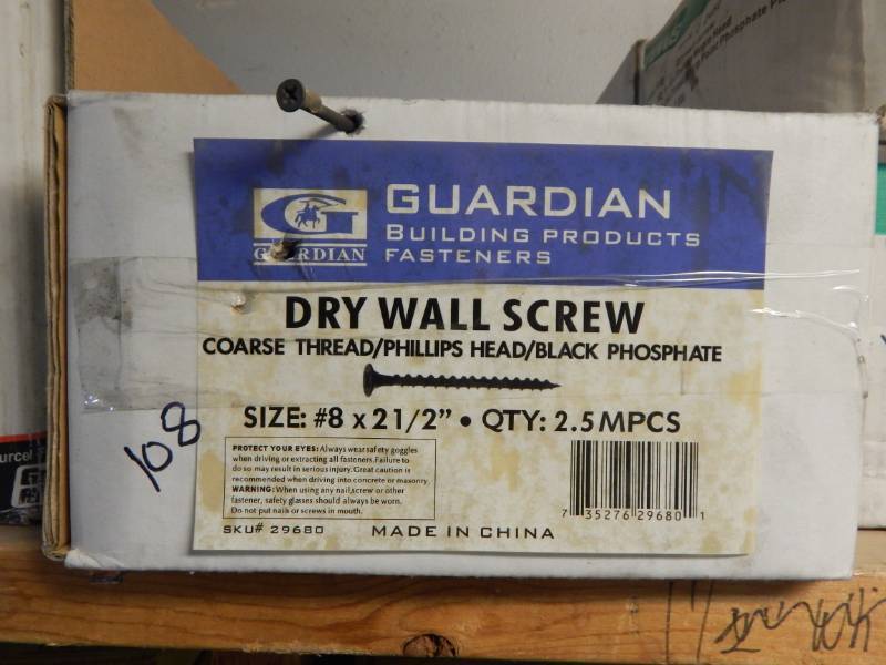 lot 108 image: 2-12 Drywall Screws