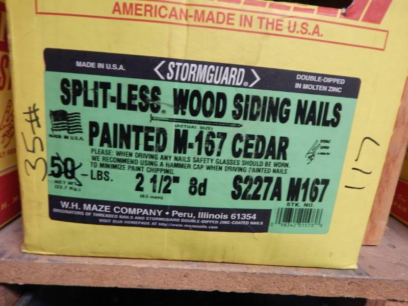 lot 117 image: 8d Splitless Siding Nails Cedar Colored