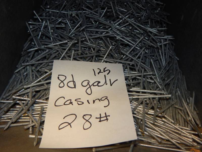 lot 125 image: 8d Galvanized Casing Nails and 6d Bright Finish Nails