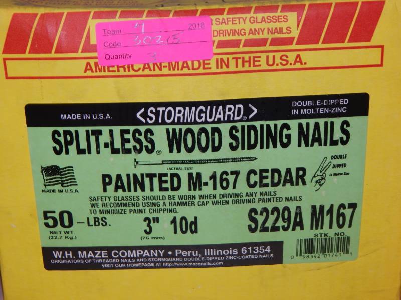 lot 144 image: 10d Splitless Siding Nails Cedar Brown