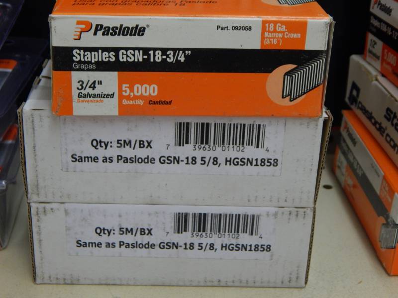 lot 198 image: Paslode 18 gauge Narrow Crown Staples