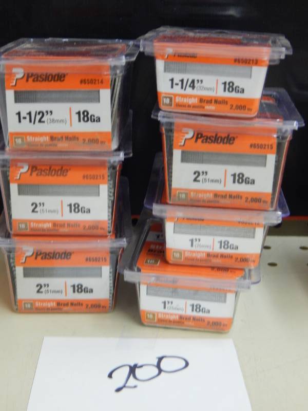 lot 200 image: Paslode 18 gauge Straight Brad Nails