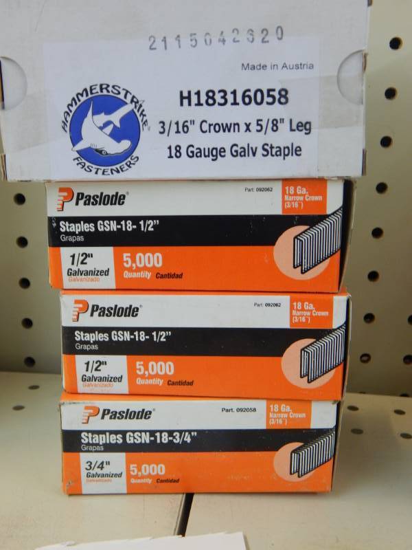 lot 207 image: Paslode 18 gauge Galvanized Staple