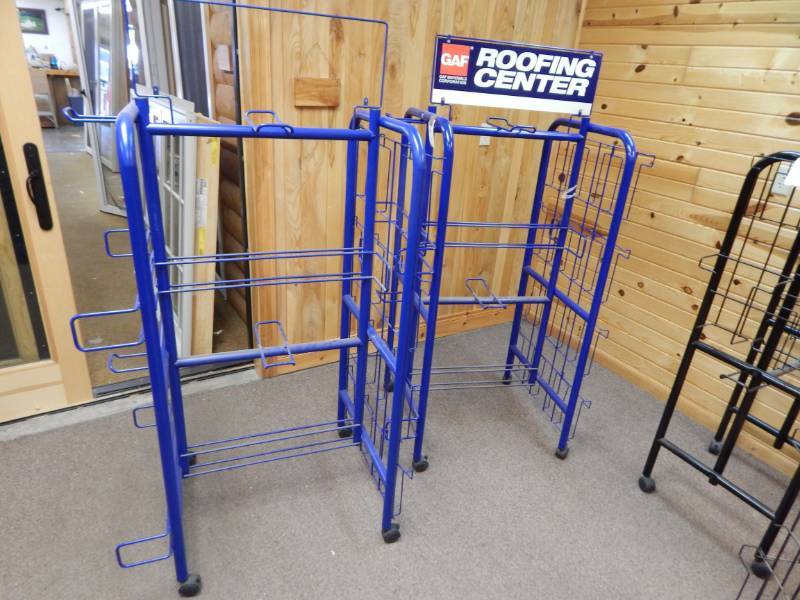 lot 346 image: 2 Metal Display Racks wwheels
