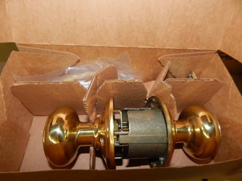 lot 350 image: Lot of Bright Brass Schlage Door Knobs