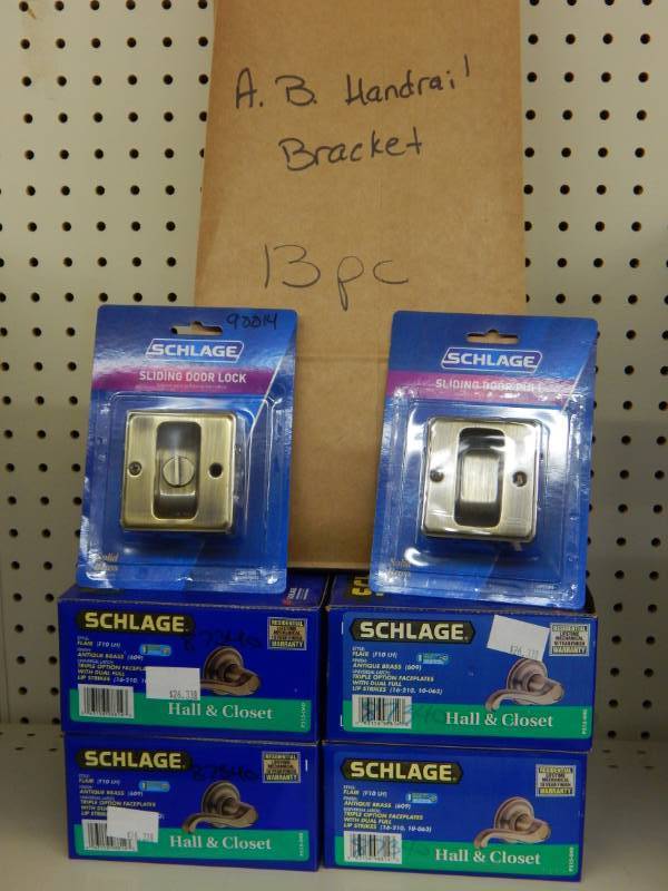 lot 359 image: Lot of Antique Brass Schlage Door Knobs