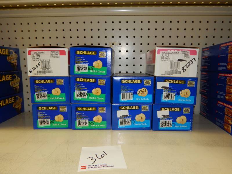 lot 361 image: Lot of Bright Brass Schlage Door Knobs