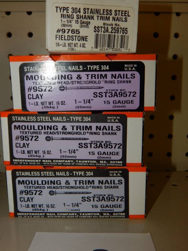 lot 402 image: Clay and Fieldstone Fascia nails