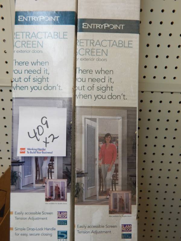 lot 409 image: Two Retractable Screens for Inswing doors