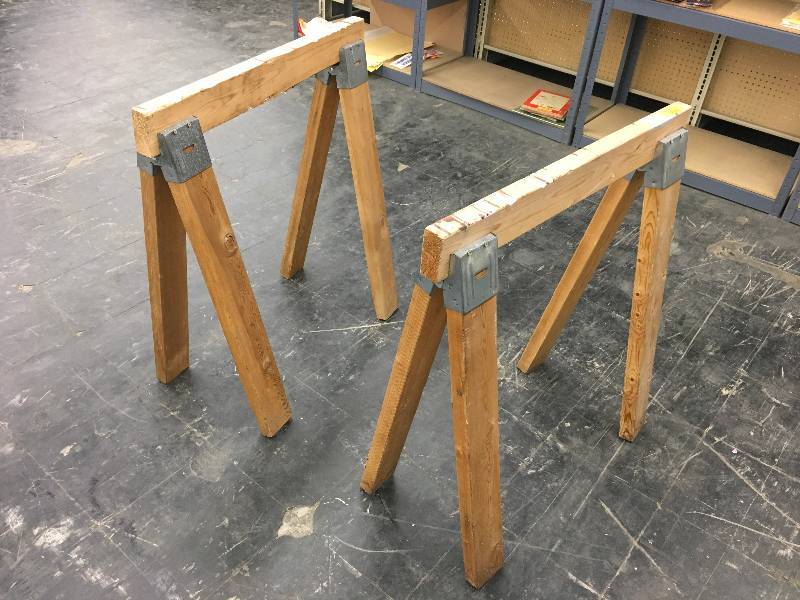 lot 102 image: Set of Wooden Saw Horses