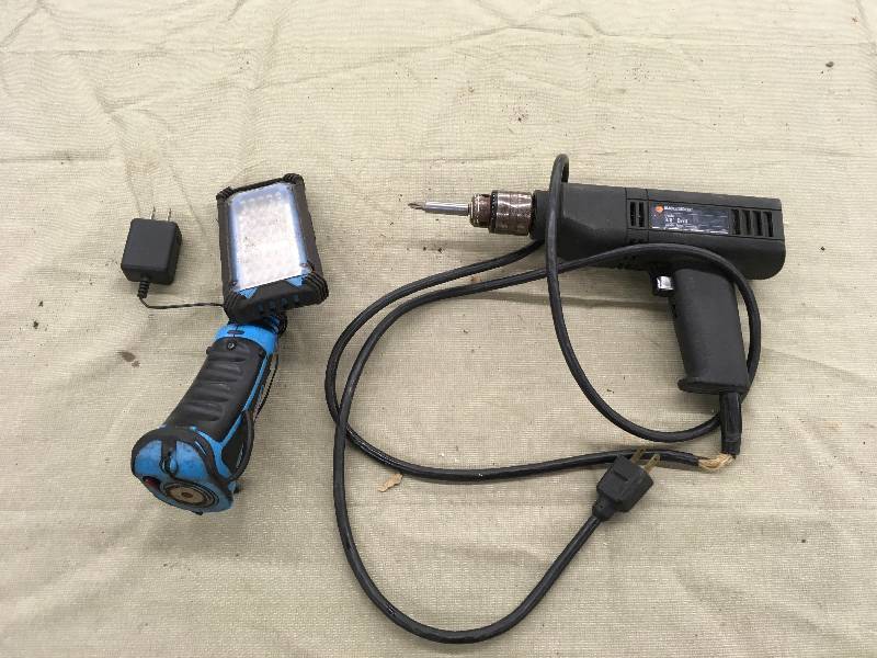 lot 136 image: Black & Decker Basic 38 Drill & Channel Lock Light