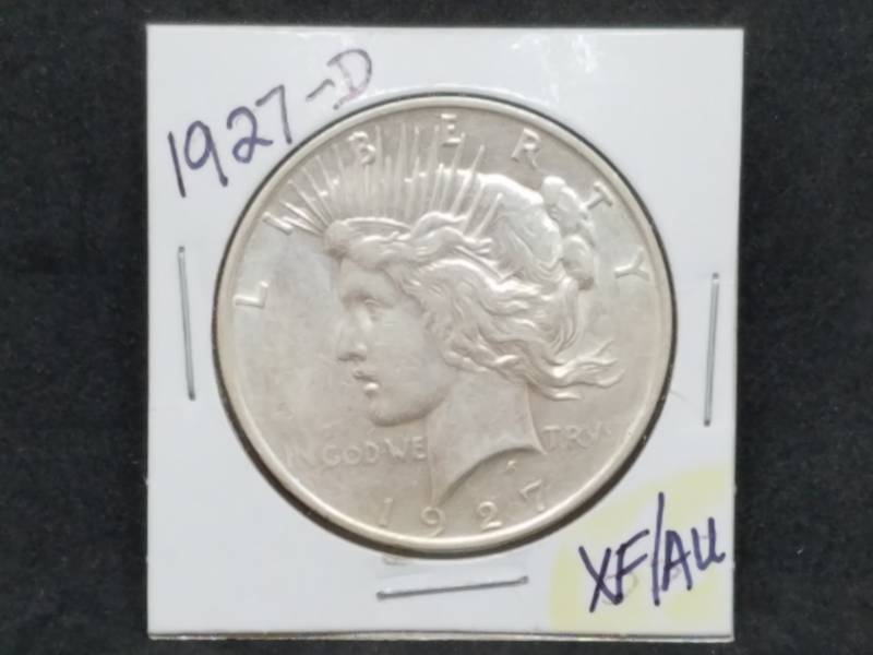 lot 9 image: 1927 D Peace Dollar xfau