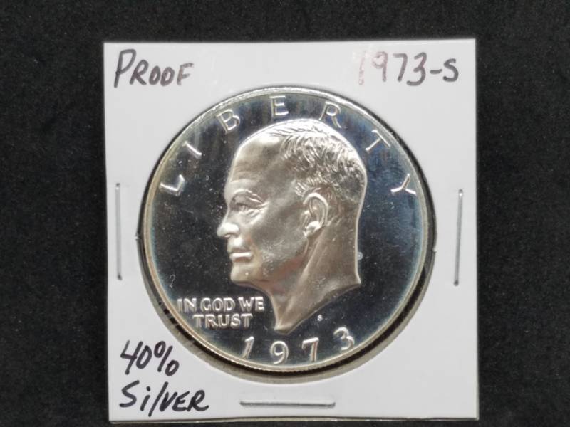 lot 15 image: 1973 S IKE Dollar Proof 40% Silver
