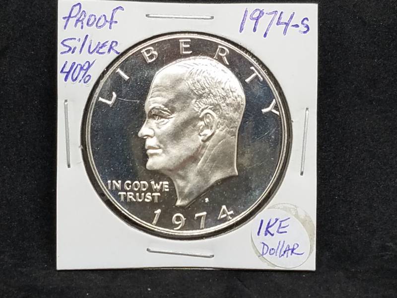 lot 16 image: 1974 S IKE Dollar Proof 40% Silver