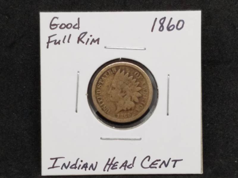 lot 20 image: 1860 Indian Head Cent Good Full Rim