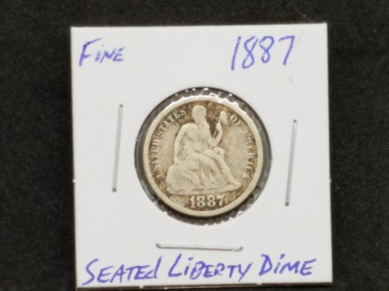 lot 29 image: 1887 Seated Liberty Dime Fine