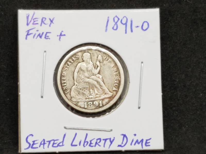 lot 30 image: 1891 O Seated Liberty Dine Very Fine Plus