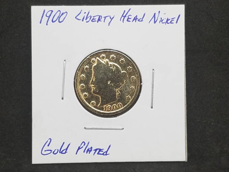 lot 32 image: 1900 Liberty Head Nickel Gold Plated