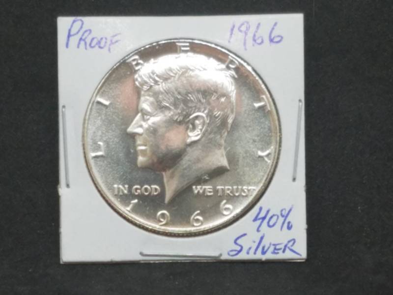 lot 40 image: 1966 Proof Kennedy Half Dollar 40% Silver