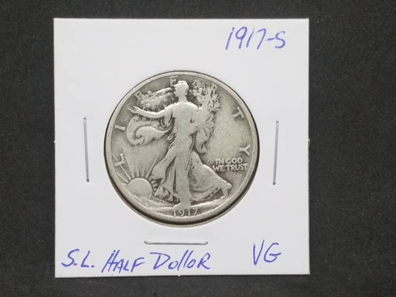 lot 44 image: 1917 S Walking Liberty Half Dollar VG