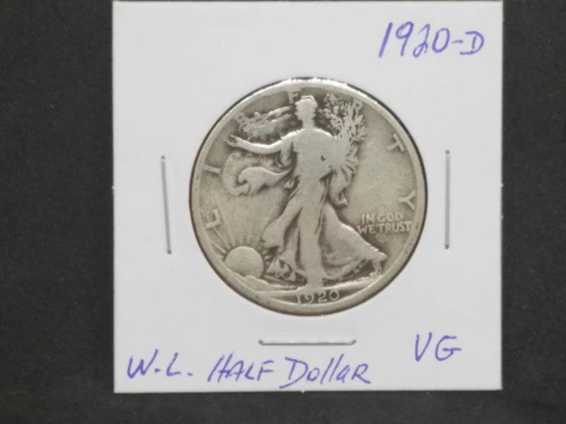 lot 49 image: 1920 D Walking Liberty Half Dollar VG