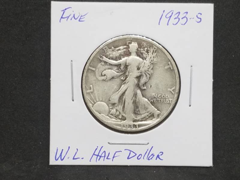 lot 55 image: 1933 S Walking Liberty Half Dollar Fine