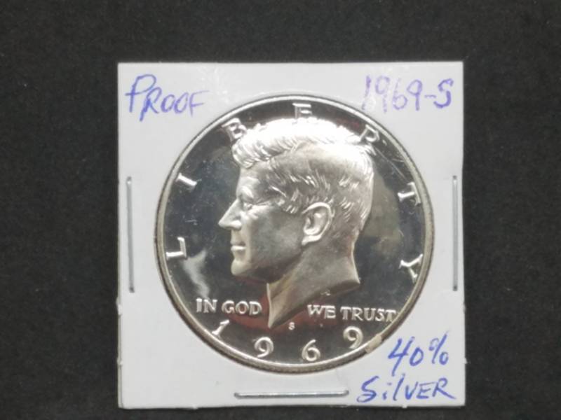 lot 43 image: 1969 S Proof Kennedy Half Dollar 40% Silver