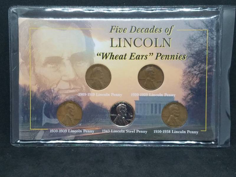 lot 89 image: Five Decades of Lincoln Wheat Ears Pennies