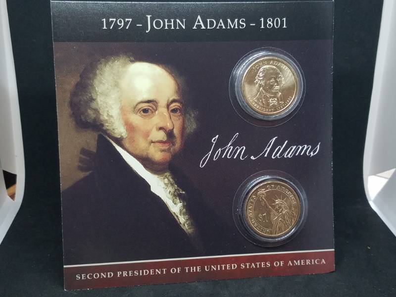 lot 119 image: John Adams Presidential Collector Card & Coin