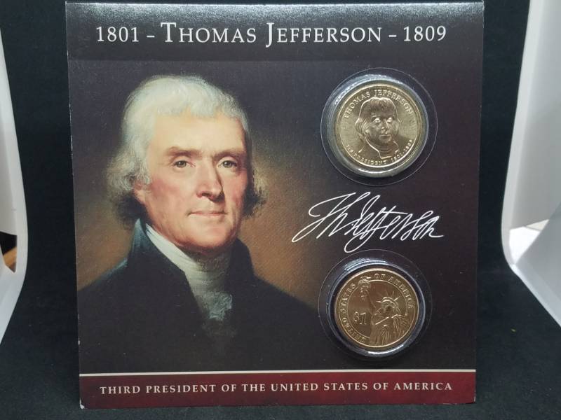 lot 120 image: Thomas Jefferson Presidential Collector Card & Coin