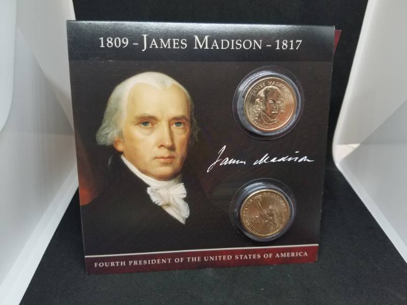 lot 121 image: James Madison Presidential Collector Card & Coin