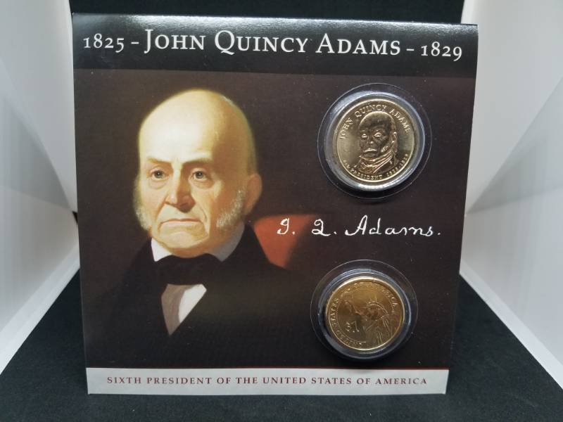 lot 123 image: John Qunicy Adams Presidential Collector Card & Coin