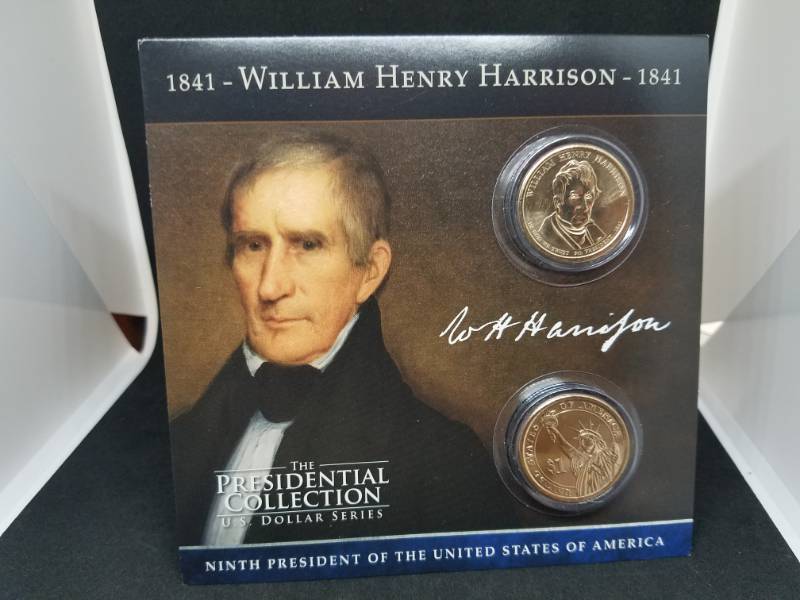 lot 126 image: William Henry Harrison Presidential Collector Card & Coin
