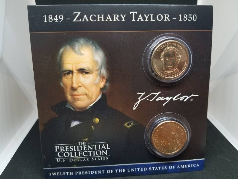 lot 129 image: Zachary Taylor Presidential Collector Card & Coin
